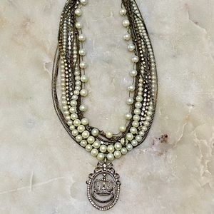 Juicy Couture Multi-strand Crown Pendant & Pearls